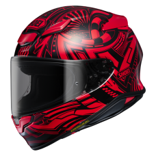 SHOEI NXR2 < BEAUT TC-1 TC1 HALF THE HELMET IS BLACK AND OTHER HALF BLACK / RED PATTERN > MOTORCYCLE ROAD RACE HELMET